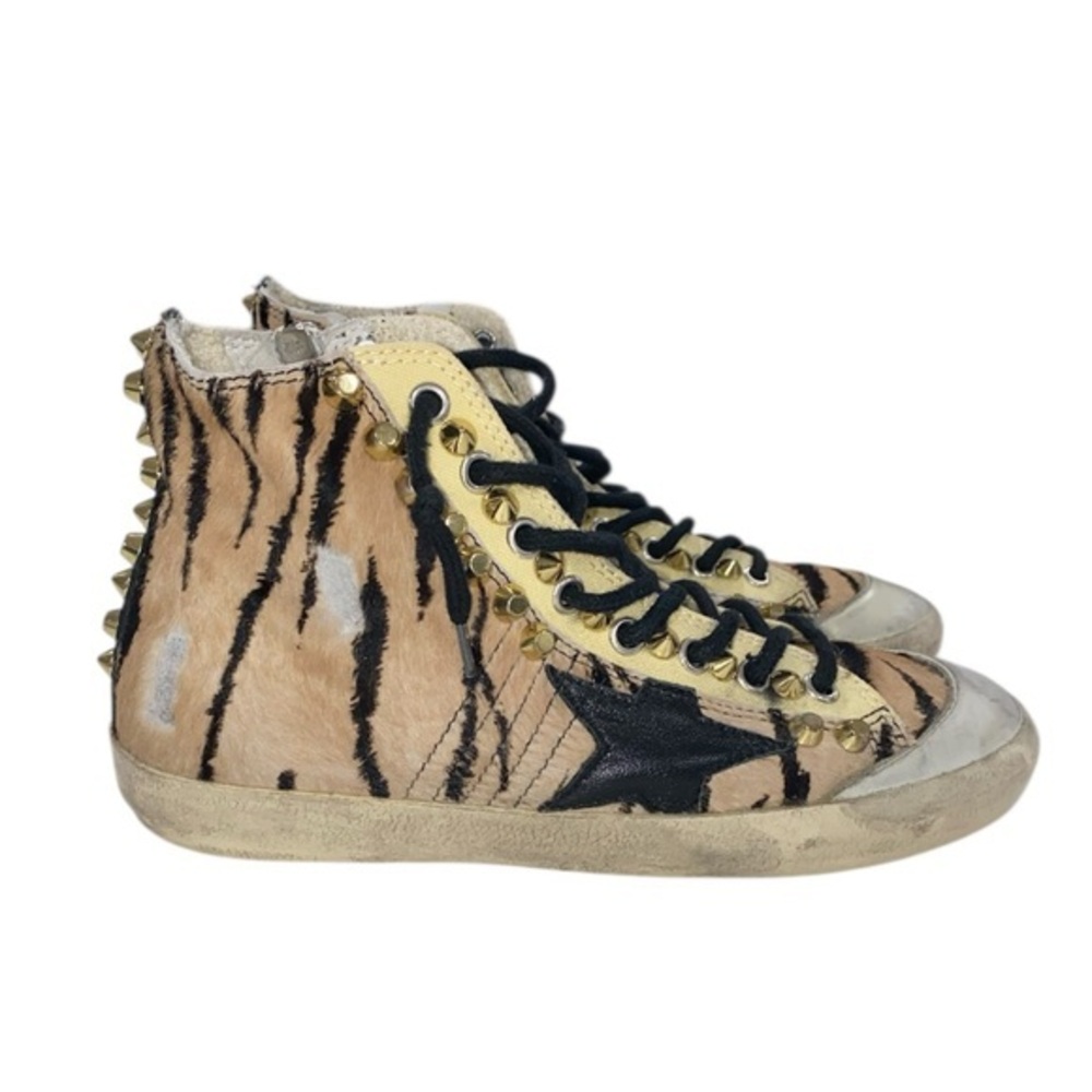 Golden Goose Francy tiger print pony hair high top sneakers - Picture 2 of 16